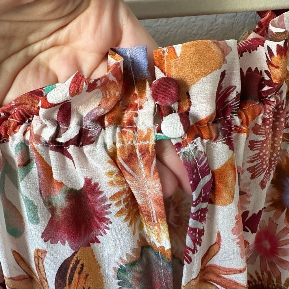 SALONI Grace Print Silk Off the Shoulder Dress in Ivory
Adorning/Hazel SZ US 8 - Picture 8 of 12